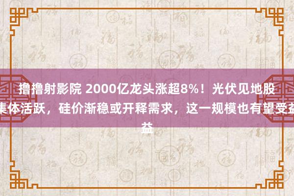 撸撸射影院 2000亿龙头涨超8%！光伏见地股集体活跃，硅价渐稳或开释需求，这一规模也有望受益