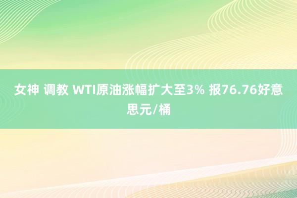 女神 调教 WTI原油涨幅扩大至3% 报76.76好意思元/桶