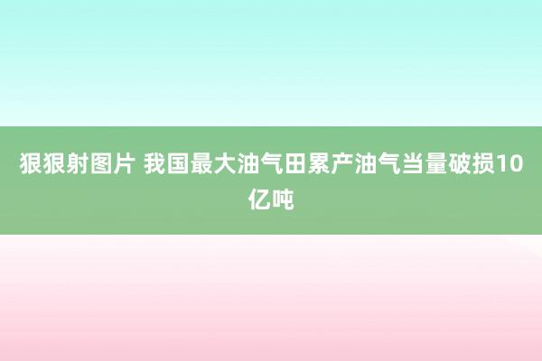 狠狠射图片 我国最大油气田累产油气当量破损10亿吨