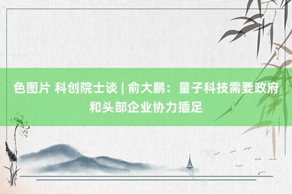 色图片 科创院士谈 | 俞大鹏：量子科技需要政府和头部企业协力插足