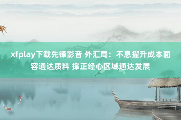 xfplay下载先锋影音 外汇局：不息擢升成本面容通达质料 撑正经心区域通达发展