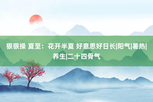 狠狠操 夏至：花开半夏 好意思好日长|阳气|暑热|养生|二十四骨气